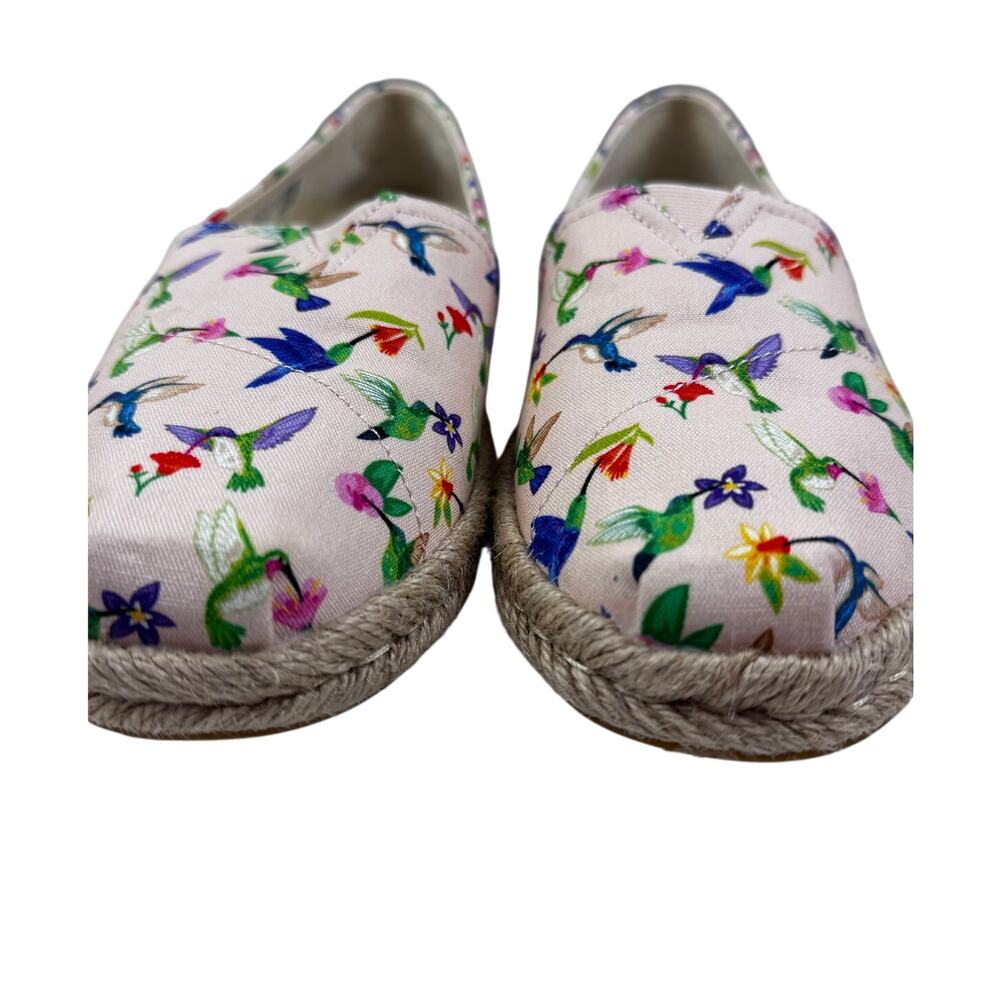 TOMS Classic Limited Edition Hummingbird Print Alpargatas Women's Size 7.5 - Picture 3 of 9